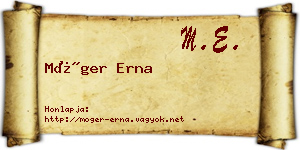 Móger Erna névjegykártya